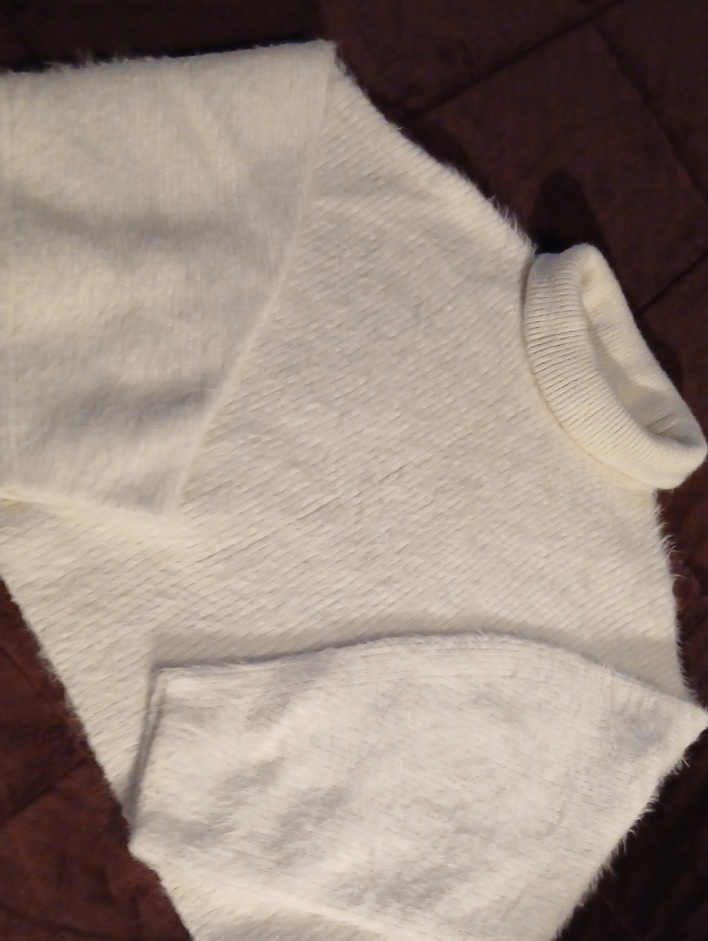 H&M Off-White Turtleneck Fuzzy Sweater